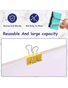 Clips de Carpeta Grandes Ufmarine 4.1 cm 36 Piezas Colores 2