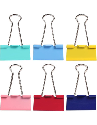 Clips de Carpeta Grandes Ufmarine 4.1 cm 36 Piezas Colores