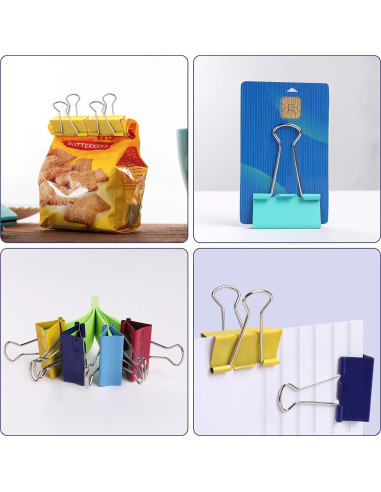 Clips de Carpeta Grandes Ufmarine 4.1 cm 36 Piezas Colores