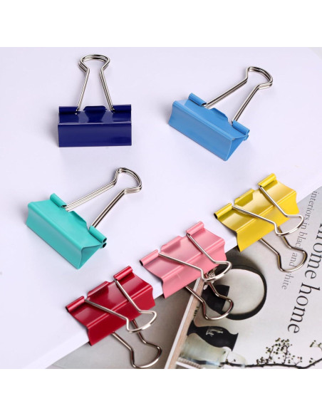 Clips de Carpeta Grandes Ufmarine 4.1 cm 36 Piezas Colores
