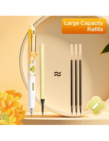 Bolígrafos de Gel M&G 4 PCS Punta Fina 0.5mm Tinta Negra