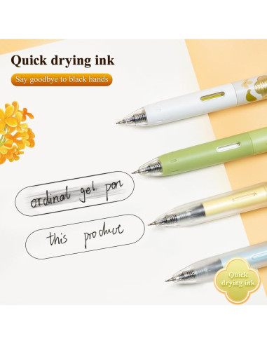 Bolígrafos de Gel M&G 4 PCS Punta Fina 0.5mm Tinta Negra