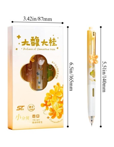 Bolígrafos de Gel M&G 4 PCS Punta Fina 0.5mm Tinta Negra