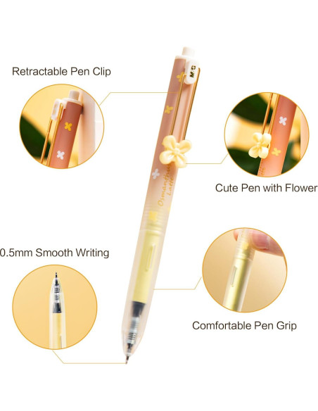 Bolígrafos de Gel M&G 4 PCS Punta Fina 0.5mm Tinta Negra