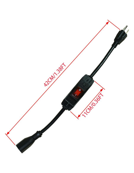 Cable de Extensión 40CM 14AWG FILSHU con Interruptor IP55