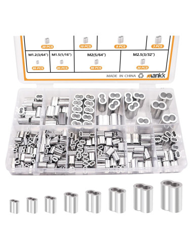 Kit de Manguitos de Crimpado de Aluminio Mankk 320 Pcs