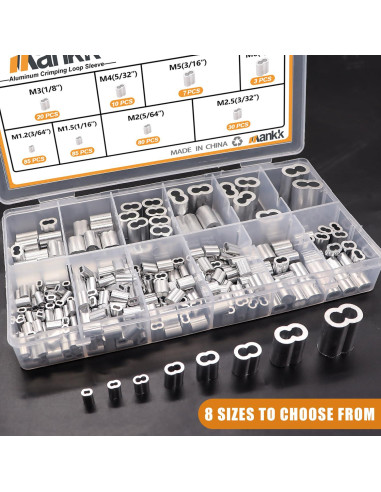 Kit de Manguitos de Crimpado de Aluminio Mankk 320 Pcs