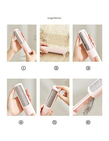 Cepillo Removedor de Pelo de Mascotas Lionic Rosa Reutilizable