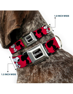 Collar para Perro Peanuts Buckle-Down 33-43 cm Rojo Negro 2
