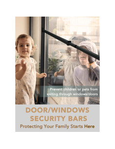 Barra de Seguridad Extensible Greatim GT-DB006 Negro 48-130 cm 2