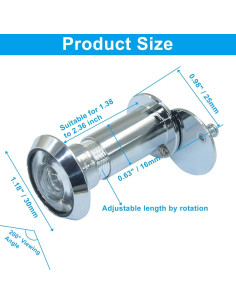 Mirilla de Puerta de Zinc 200 Grados con Broca 16 mm Plata 2