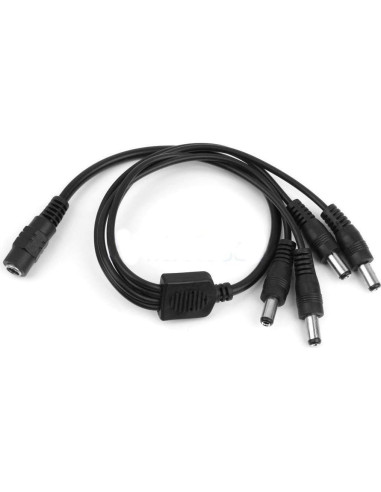 Paquete de 3 adaptadores divisor de energía 1 hembra a 4 machos DC