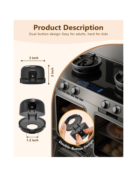 Cubiertas de Perillas de Estufa BBsecure - Paquete de 5, Negro