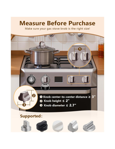 Cubiertas de Perillas de Estufa BBsecure - Paquete de 5, Negro