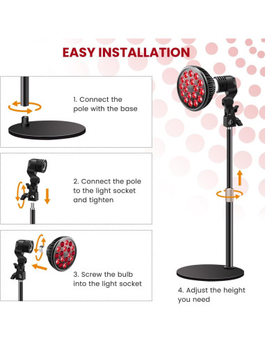 Lámpara Terapia Luz Roja Wolezek - Soporte Ajustable 25-42cm