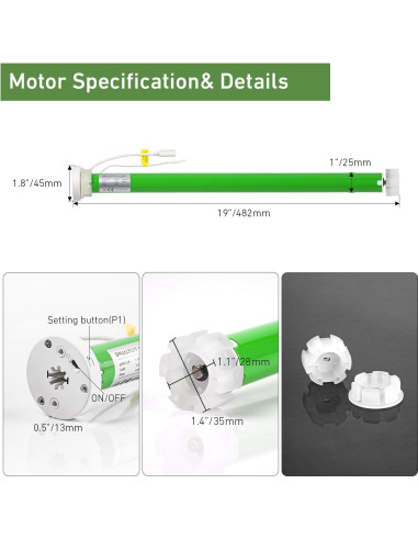 Motor de Batería Bidireccional HUIYEETEX DM25LEU - Silencioso y Fácil Instalación
