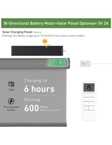Motor de Batería Bidireccional HUIYEETEX DM25LEU - Silencioso y Fácil Instalación