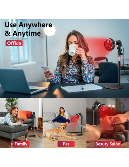 Lámpara Terapia Luz Roja Wolezek - Soporte Ajustable 25-42cm