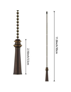 Cadena de Tirar Decorativa para Ventilador de Techo 30.48cm Bronce 2 Pcs 2