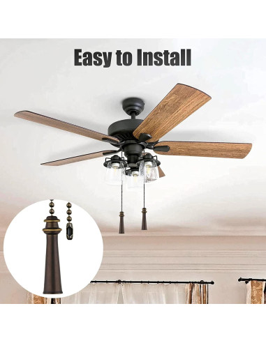 Cadena de Tirar Decorativa para Ventilador de Techo 30.48cm Bronce 2 Pcs