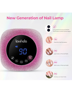 Lámpara UV Lavinda 54W Rosa Gradiente para Uñas Gel 2
