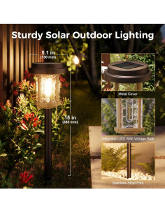 Luces Solares de Camino XMCOSY+ - Paquete de 6, 20 LM LED 2