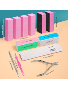 Kit de Cuidado de Uñas TsMADDTs 13 Piezas Rosa 2