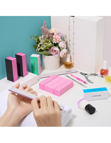 Kit de Cuidado de Uñas TsMADDTs 13 Piezas Rosa