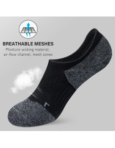 Calcetines Invisibles de Compresión para Mujeres Gonii - 5 Pares Negros 2