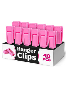 40 Clips para Perchas de Ropa Bebé The Little Green Change Rosa