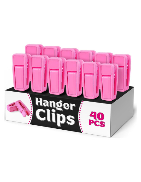 40 Clips para Perchas de Ropa Bebé The Little Green Change Rosa