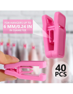 40 Clips para Perchas de Ropa Bebé The Little Green Change Rosa 2
