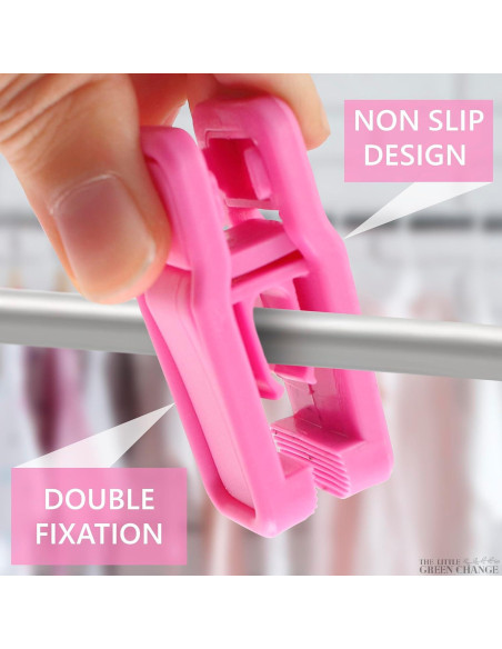 40 Clips para Perchas de Ropa Bebé The Little Green Change Rosa
