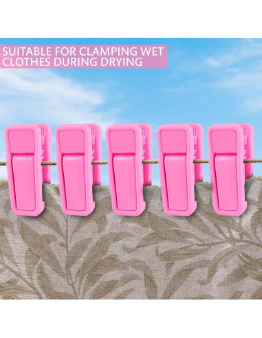 40 Clips para Perchas de Ropa Bebé The Little Green Change Rosa