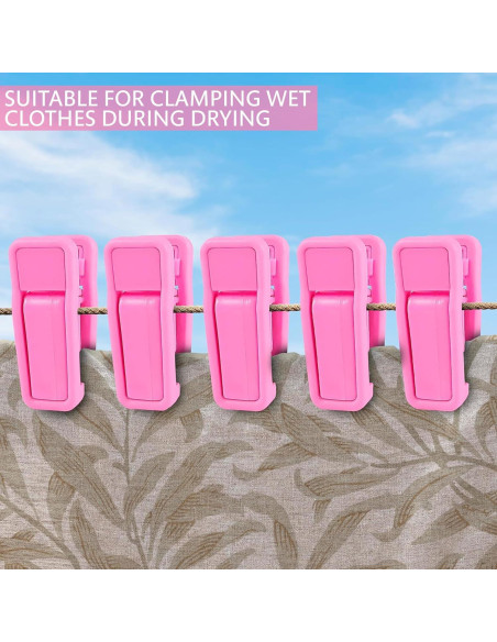 40 Clips para Perchas de Ropa Bebé The Little Green Change Rosa