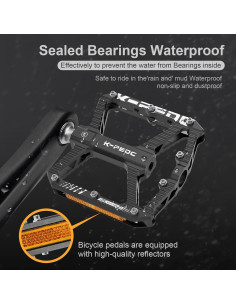 Pedales de Bicicleta K PEDC KPF135 Aluminio 9/16" con Reflectores 2