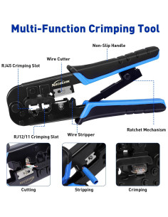 Kit de Crimpado RJ45 NataLink con 50 Conectores Cat 5E 2