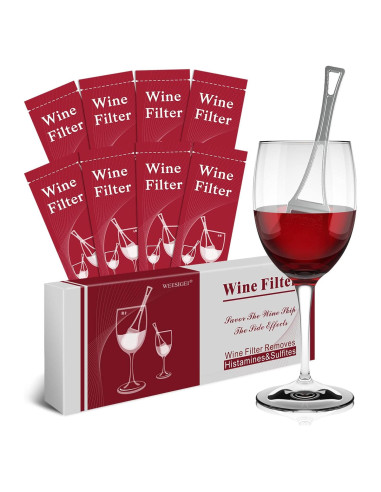 Purificador de Vino WEESIGEI - Filtros para Histaminas y Sulfitos (8 unidades)