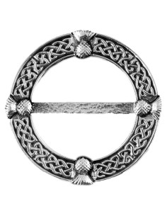 Anillo de Bufanda Ladycrow de Peltre Nudo Celta y Cardo 6x6cm