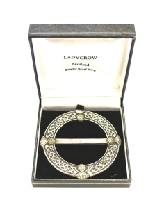 Anillo de Bufanda Ladycrow de Peltre Nudo Celta y Cardo 6x6cm 2
