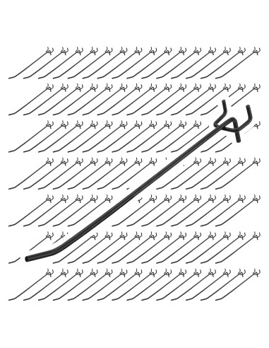 80 Ganchos de Metal Negro para Tablero de Clavos KEJJNYER 10 cm