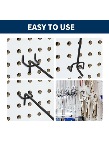 80 Ganchos de Metal Negro para Tablero de Clavos KEJJNYER 10 cm