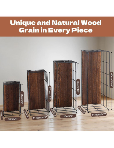 4 Estantes Flotantes Yihurlm de Madera y Metal 40x14cm