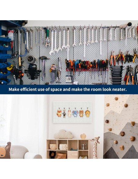 80 Ganchos de Metal Negro para Tablero de Clavos KEJJNYER 10 cm