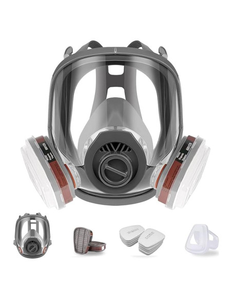 Máscara de Respirador de Cara Completa 15 en 1 - Reutilizable