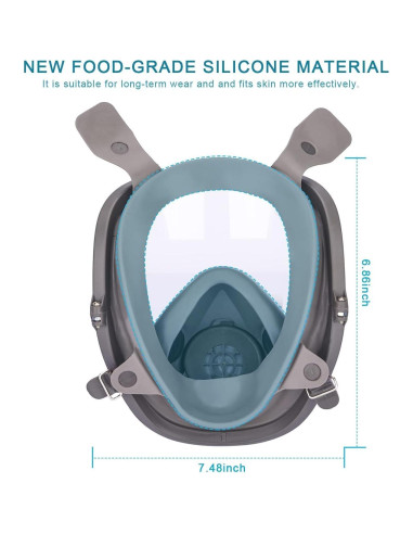 Máscara de Respirador de Cara Completa 15 en 1 - Reutilizable