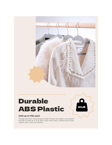 Perchas de Plástico Antideslizantes HOUSE DAY Paquete de 100