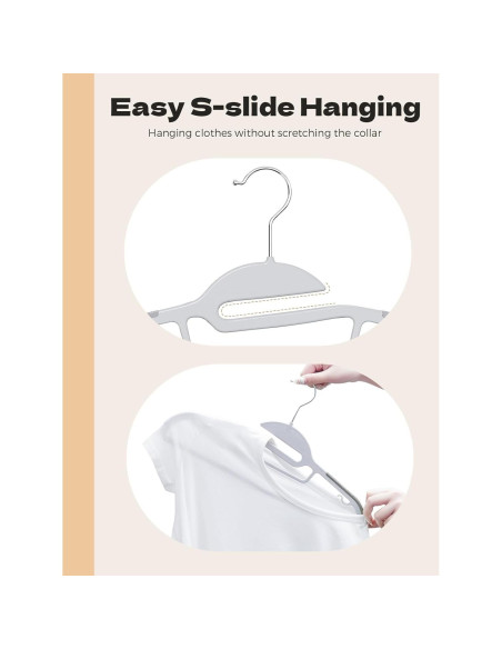 Perchas de Plástico Antideslizantes HOUSE DAY Paquete de 100