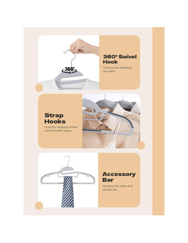 Perchas de Plástico Antideslizantes HOUSE DAY Paquete de 100