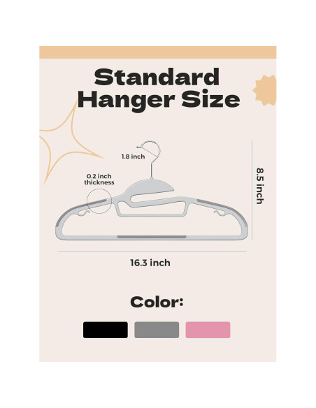 Perchas de Plástico Antideslizantes HOUSE DAY Paquete de 100